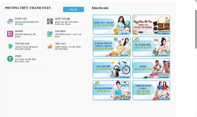 Hướng Dẫn Nạp Tiền Jun88 Nhanh Chóng, An Toàn Và Tiện Lợi Nhất 2 Đa dạng các phương thức nạp tiền Jun88